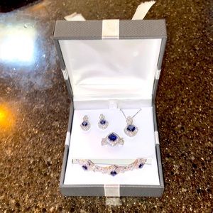 NWT- lab created sapphire jewelry set